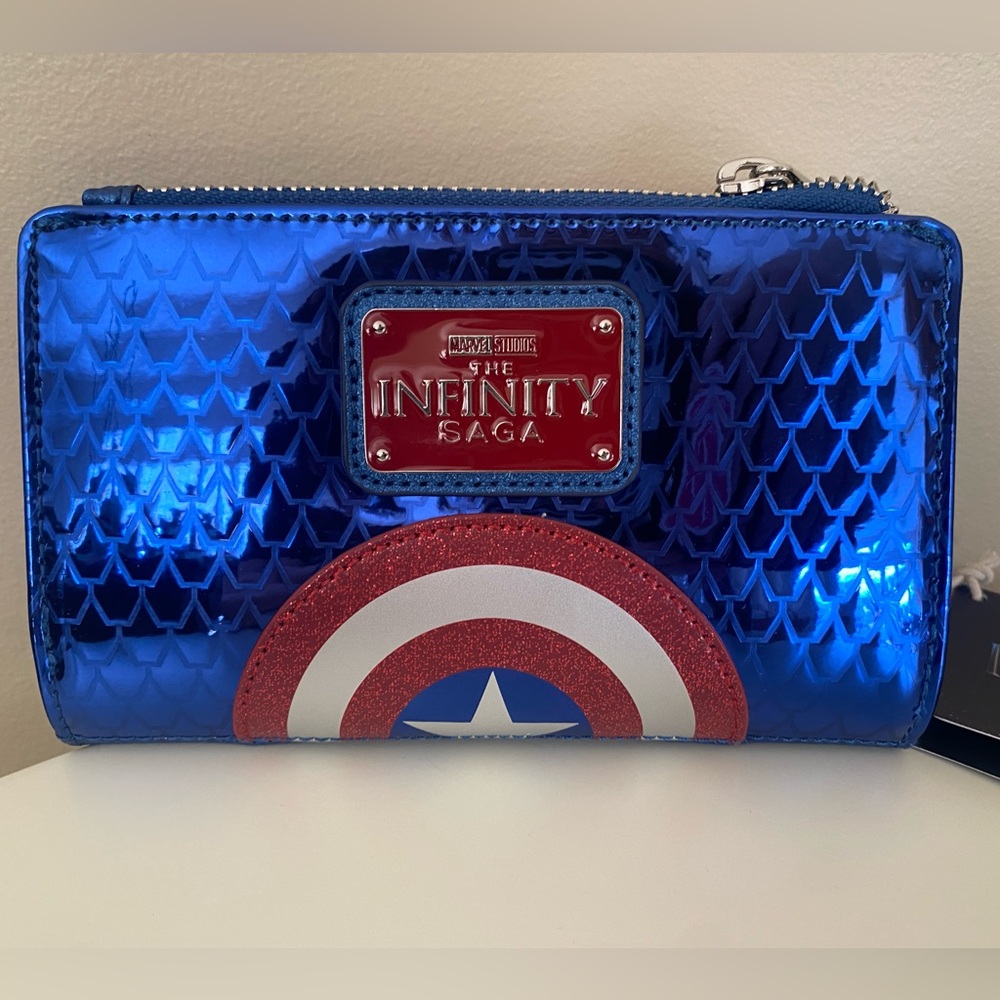 Loungefly Marvel The Infinity Saga Captain America Shine Cosplay Flap Wallet
